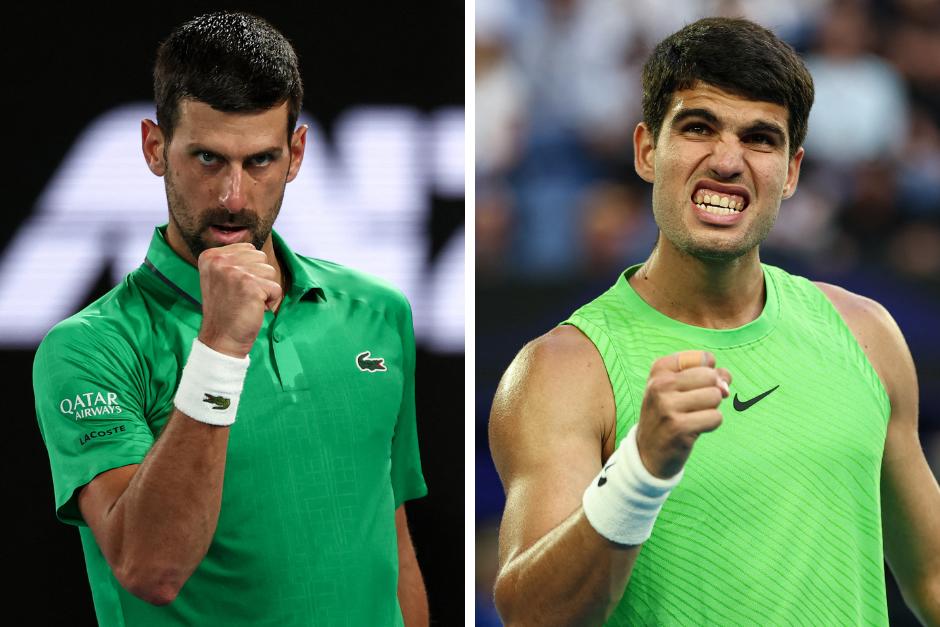 Ambos tenistas se juegan algo muy importante. Nole convertirse en el m&aacute;ximo ganador de la historia en general de Grand Slams y Alcaraz completar su Grand Slam personal, pues el Australian Open es el &uacute;nico Grande que no ha ganado todav&iacute;a. (Fotos: AFP)
