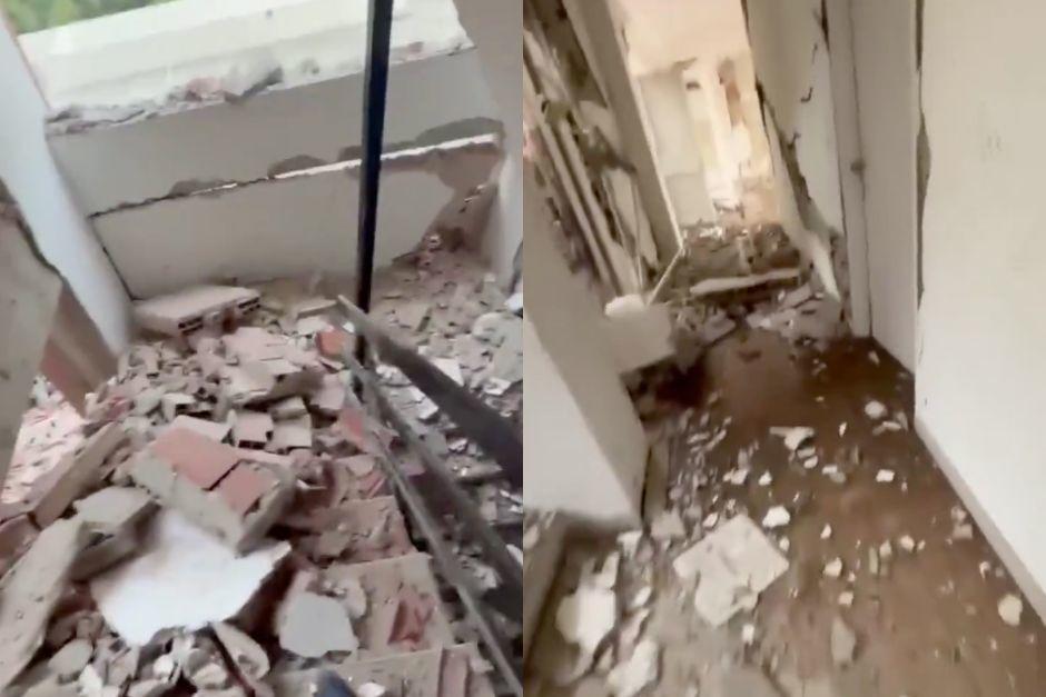El edificio qued&oacute; destruido en gran parte. (Foto: Captura de video)