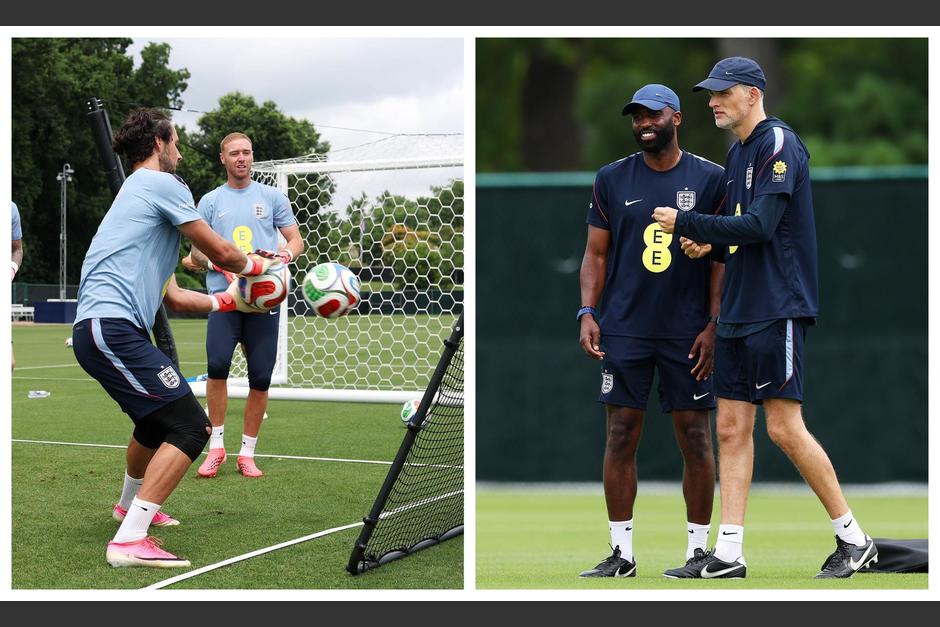 Thomas Tuchel dirigi&oacute; el entrenamiento de este jueves sin novedades en el campamento de Inglaterra. (Foto: Inglaterra)
