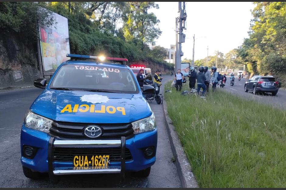 El hecho est&aacute; generando tr&aacute;nsito lento en el &aacute;rea. (Foto: v&iacute;a Tr&aacute;nsito Mixco)