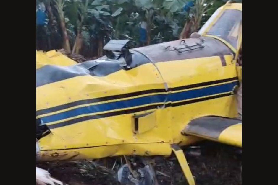 Aeronave agr&iacute;cola se accidenta en Tiquisate