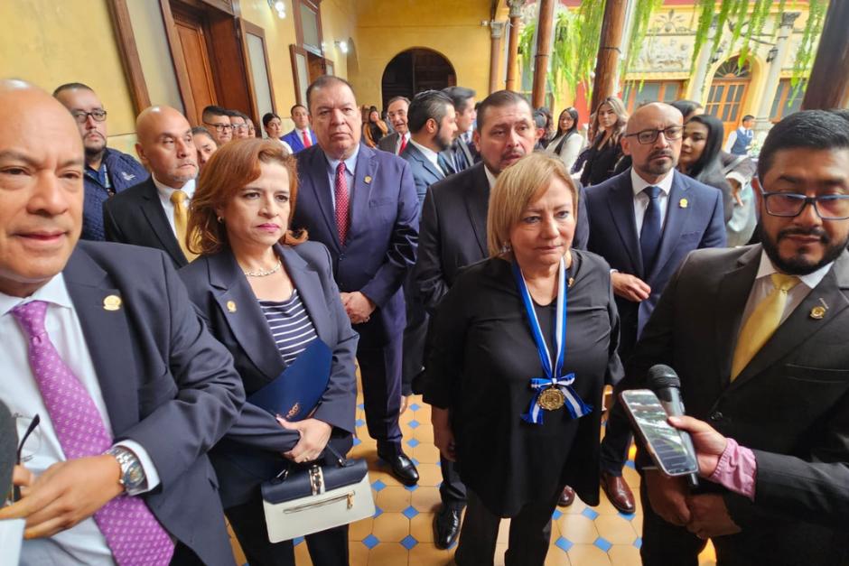 Los magistrados electos salen de la reuni&oacute;n con autoridades salientes del TSE. (Foto: Estuardo Paredes/Colaboraci&oacute;n)