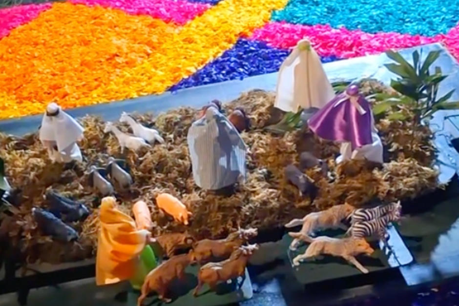 Al alfombra replica el Arca de No&eacute;. (Foto: Captura pantalla Tik Tok)