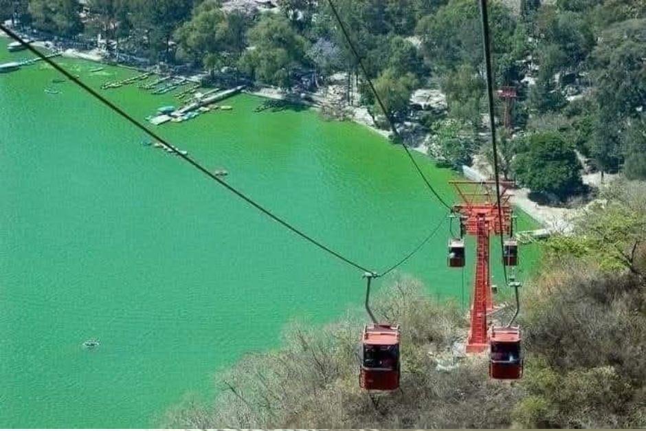 Desde el telef&eacute;rico se lograba apreciar el Lago de Amatitl&aacute;n. (Foto: Redes sociales)