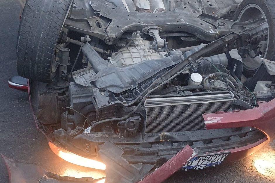 El transporte qued&oacute; destruido tras el fuerte impacto. (Foto: PMT, Villa Nueva)