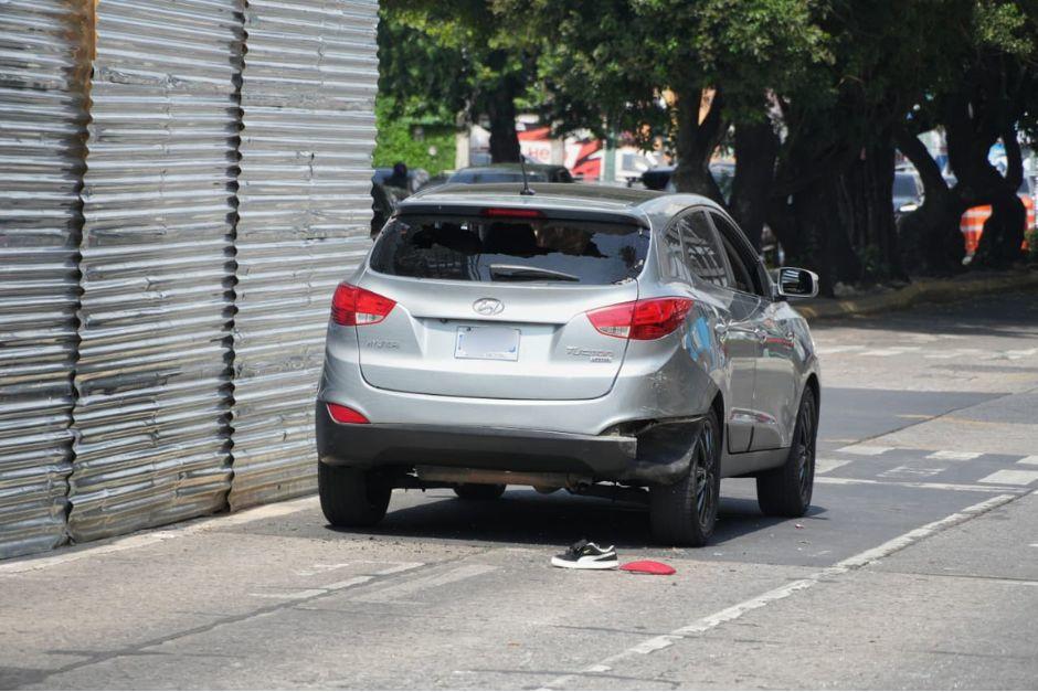 La v&iacute;ctima se transportaba en una camioneta gris. (Foto: Wilder L&oacute;pez/Soy502)