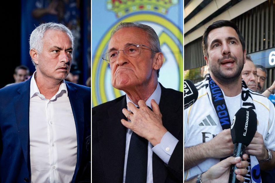 La pelea electoral entre Florentino P&eacute;rez y Enrique Riquelme dejan en el aire el futuro de Mourinho. (Foto: Redes)
