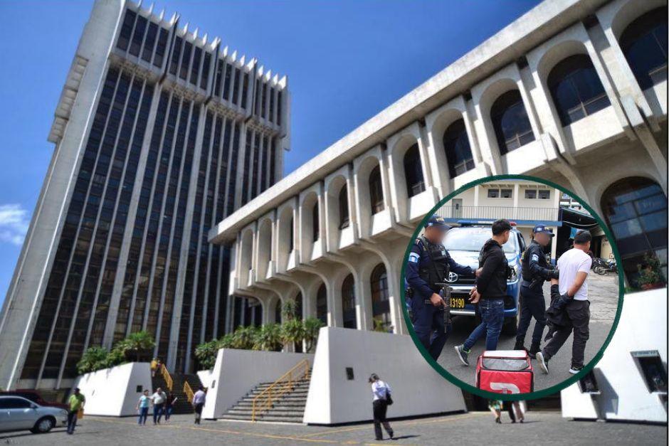 Repartidores de comida r&aacute;pida se concentran frente a Tribunales para respaldar a los hermanos Choc Toz. (Foto: Archivo/Soy502)&nbsp;