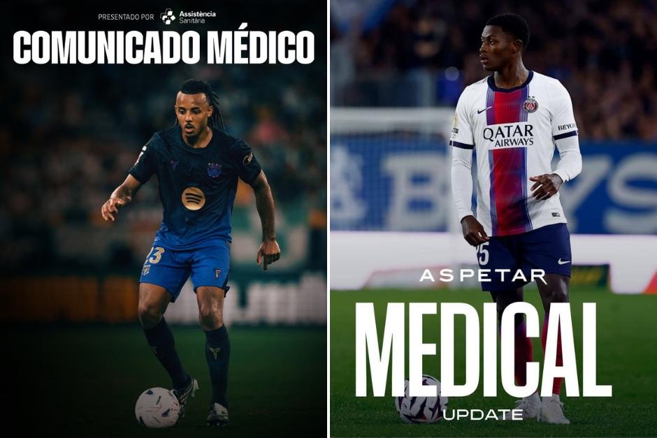 Kound&eacute; y Nuno Mendes no estar&aacute;n en la tan esperada cita de Champions en Par&iacute;s. (Foto: FCB y PSG)