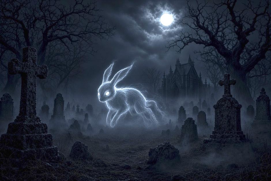 El cementerio cobr&oacute; fama en los a&ntilde;os noventa con esta leyenda del conejo. (Foto: ilustraci&oacute;n de Grok)
