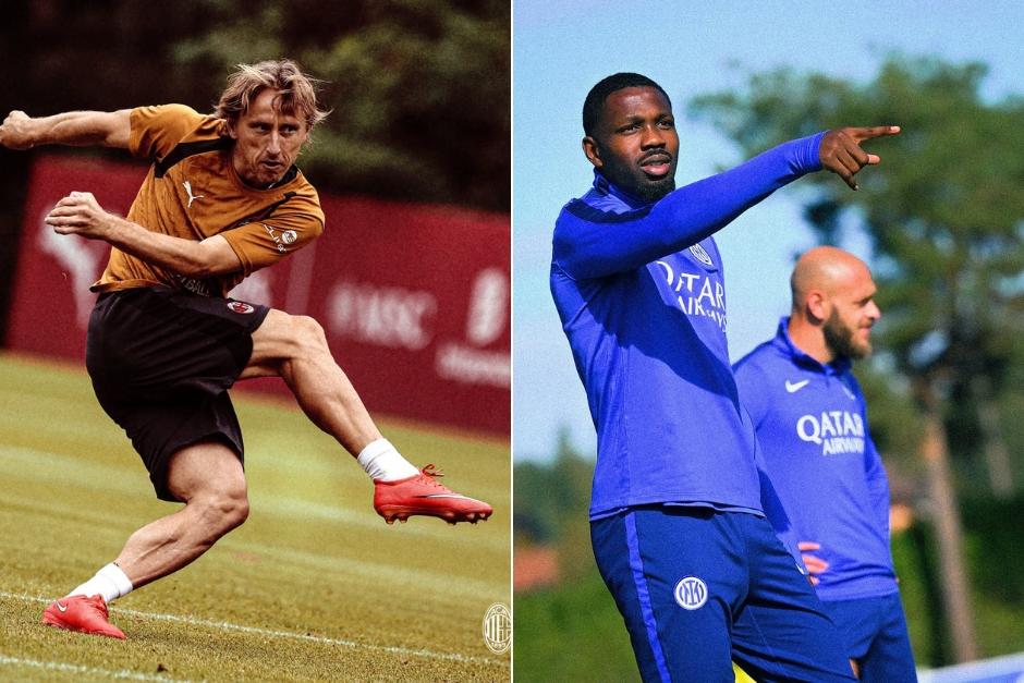 Luka Modric y Marcus Thuram son algunas de las figuras que tendr&aacute; el derbi milan&eacute;s. (Fotos: AC Milan e Inter)