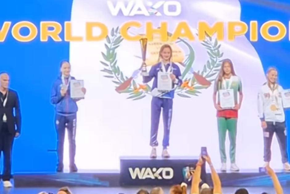 Mariam Farach se coron&oacute; como campeona, mundial de WAKO en Italia. (Foto: Captura de pantalla)