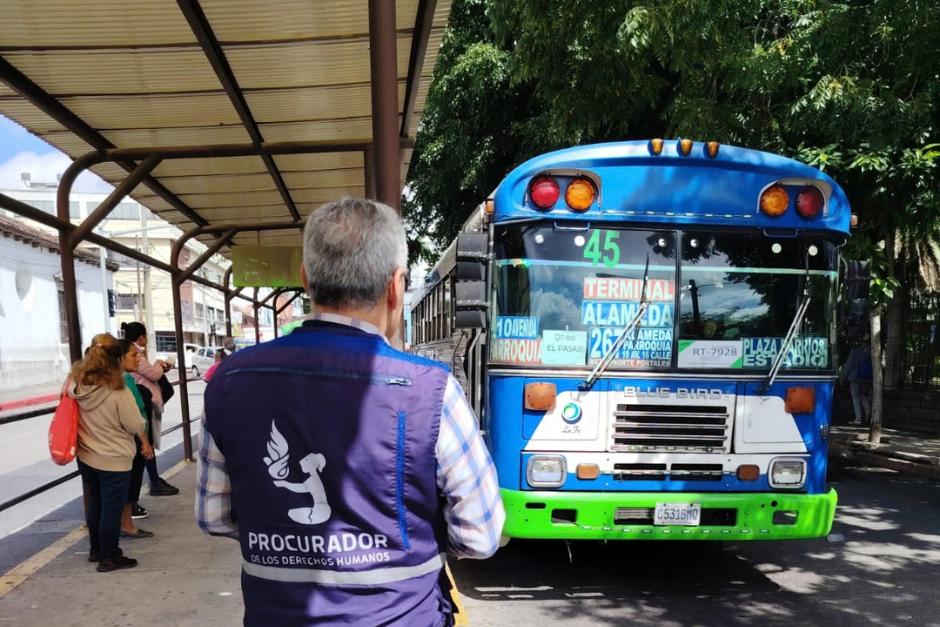 Inspecci&oacute;n por parte de la Defensor&iacute;a de las Personas Usuarias del Transporte P&uacute;blico (Foto: PDH)
