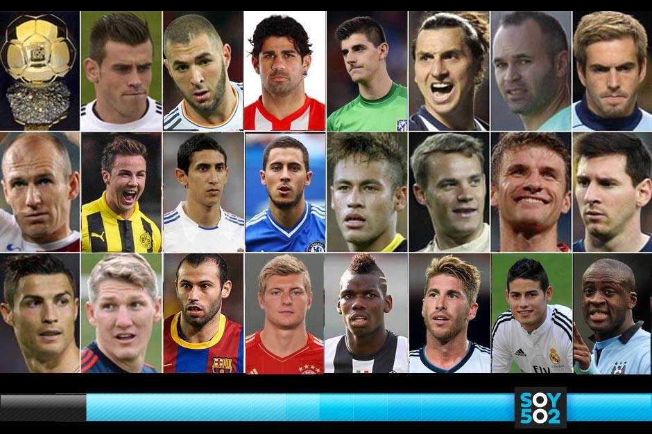 Los 23 nominados al Bal&oacute;n de Oro 2014. (Imagen: Soy502)