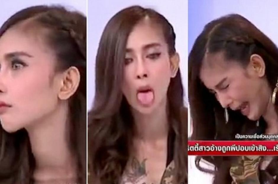 La actriz empez&oacute; a actuar de manera extra&ntilde;a durante una entrevista. (Imagen: Captura de pantalla)