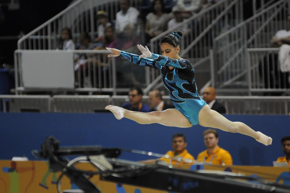 Ana Sof&iacute;a G&oacute;mez qued&oacute; s&eacute;ptima en la prueba final de viga de equilibrio. (Foto: Pedro Mijangos/Soy502)