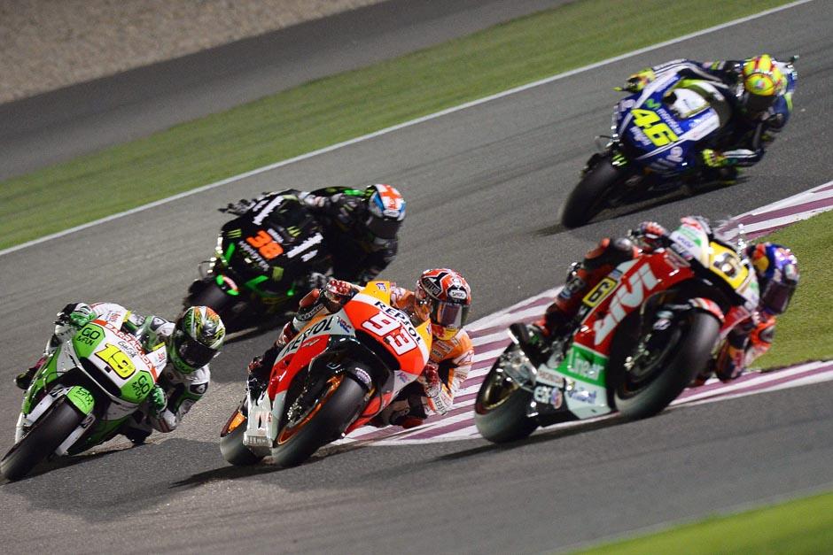 El circuito catar&iacute; de Losail fue apretado y al final fue el espa&ntilde;ol Marc M&aacute;rquez el ganador. (Foto: EFE)