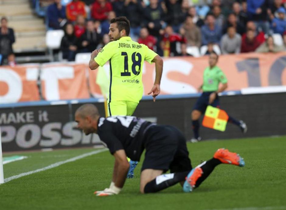 Jordi Alba hizo el gol del triunfo de Barcelona a siete minutos del final. (Foto: EFE)