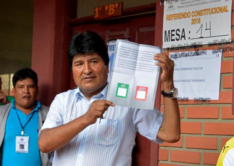 Los bolivianos votaron hoy mayoritariamente en contra de modificar su Constituci&oacute;n para permitir una nueva reelecci&oacute;n del presidente Evo Morales. (Foto: EFE)&nbsp;