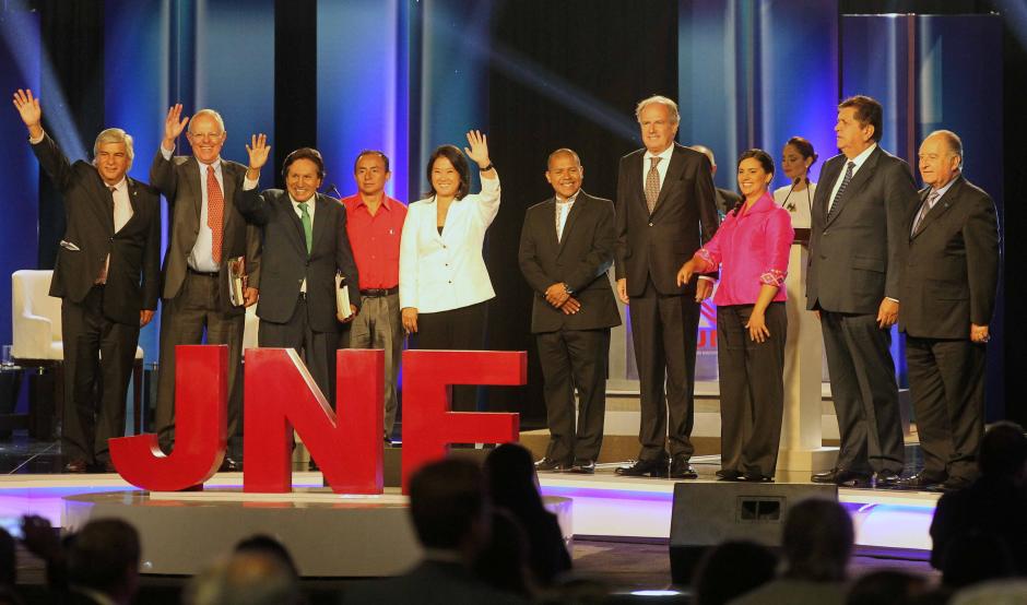 Los candidatos presidenciales de Per&uacute;, participaron en un debate el pasado 3 de abril, organizado por el Jurado Nacional de Elecciones del pa&iacute;s andino. (Foto: EFE)