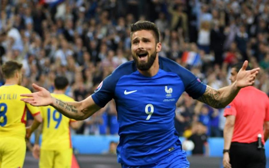 Giroud marc&oacute; el primer gol de la Eurocopa 2016. (Foto: EFE)