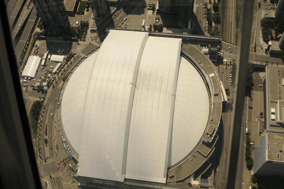 As&iacute; se ve el Rogers Centre desde las alturas, ser&aacute; la sede de la inauguraci&oacute;n de los Juegos Panamericanos, techado para no dejar ver ning&uacute;n detalles de la ceremonia.&nbsp;(Foto: Pedro Pablo Mijangos/Soy502)