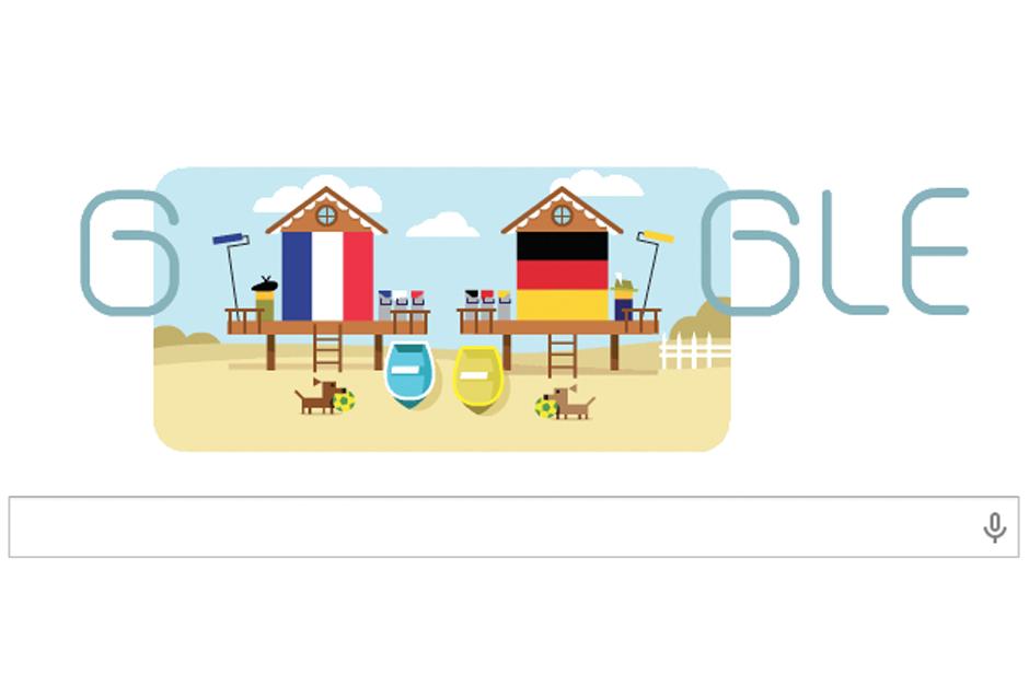 El "doodle" de hoy en homenaje al encuentro entre Alemania y Francia, en cuartos de final.