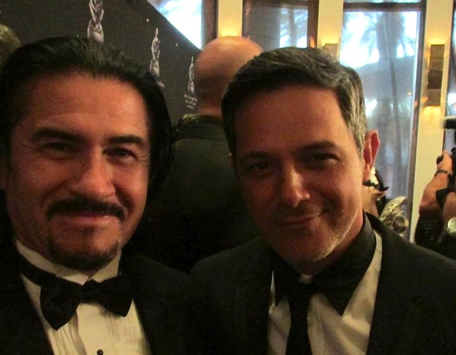 &Aacute;varo Aguilar comparte junto a Alejandro Sanz en la gala de "La Musa Awards", organizada por los "Latin Songwriters hall of fame". (Foto: &Aacute;lvaro Aguilar oficial)&nbsp;