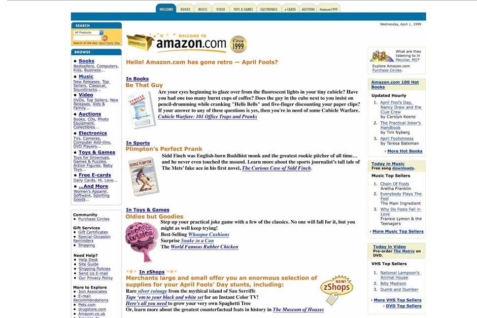 Amazon se suma a las bromas del "April Fools", una celebraci&oacute;n al estilo del D&iacute;a de los Inocentes. (Imagen: Amazon)