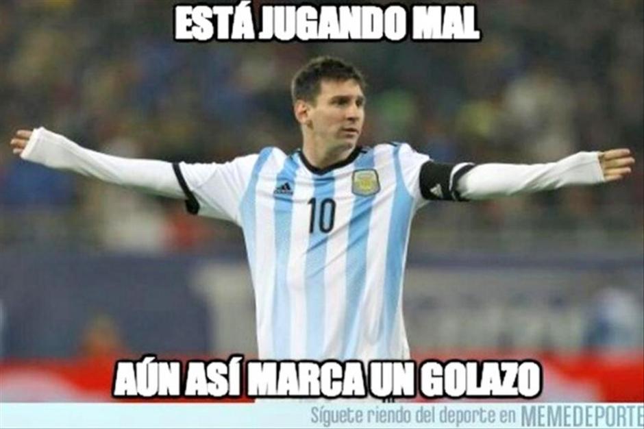 Messi salv&oacute; a Argentina de empatar, pero no de los famosos "Memes.&nbsp;
