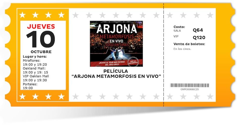 Ricardo Arjona estrenar&aacute; "Arjona, metamorfosis en vivo" en cines de toda Latinoam&eacute;rica.&nbsp;
