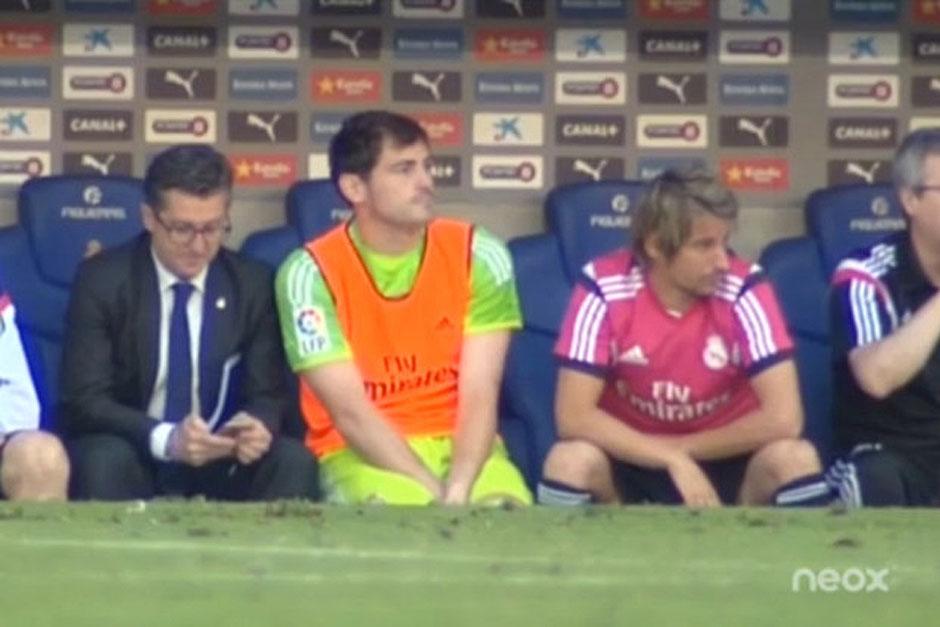 Las reacciones de Casillas y Coentrao fueron captadas tras el error de Keylor Navas ante el Espanyol. (Imagen: Sport.es)
