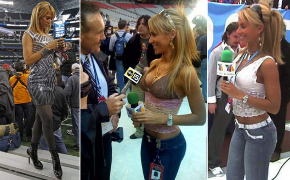 La guapa conductora mexicana, In&eacute;s Sainz, causa sensaci&oacute;n en el Super Bowl 2015.