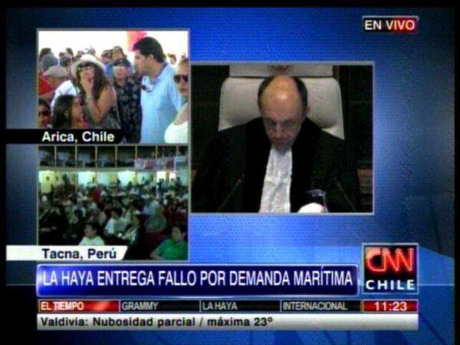 As&iacute; se retransmite la sesi&oacute;n del fallo de La Haya en el diferendo territorial entre Chile y Per&uacute;. Foto CNN Chile