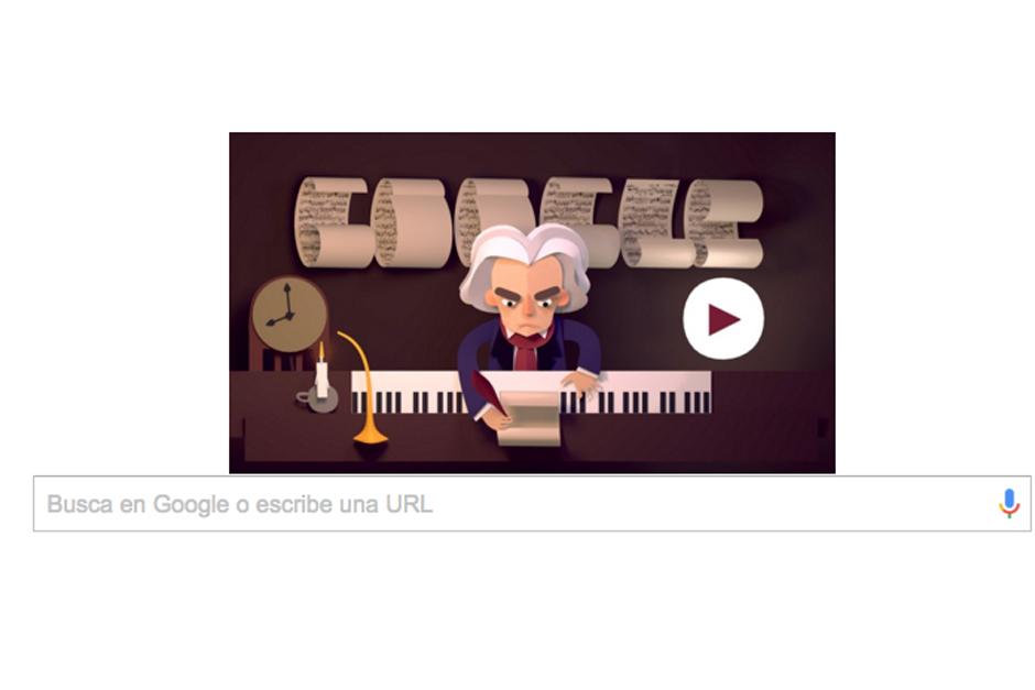 El 17 de diciembre de 1770 naci&oacute; Ludwing van Beethoven en Alemania. (Imagen: Google/Doodle)