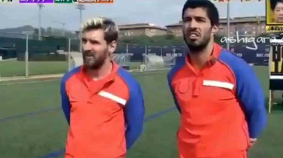Messi y Su&aacute;rez dominan otro reto de la televisi&oacute;n de Jap&oacute;n. (Foto: Twitter)