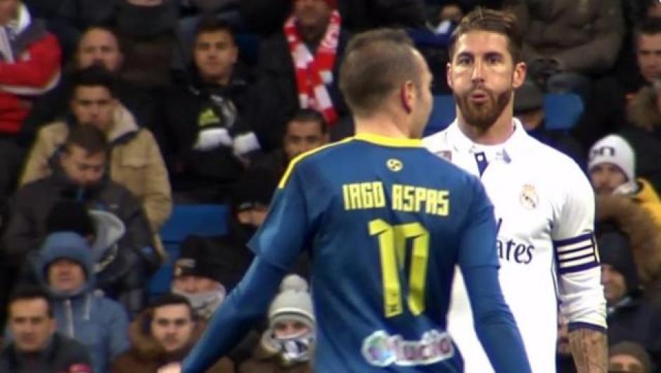 Sergio Ramos escupi&oacute; a Iago Aspas goleador del Celta de Vigo. (Foto: Captura de video)