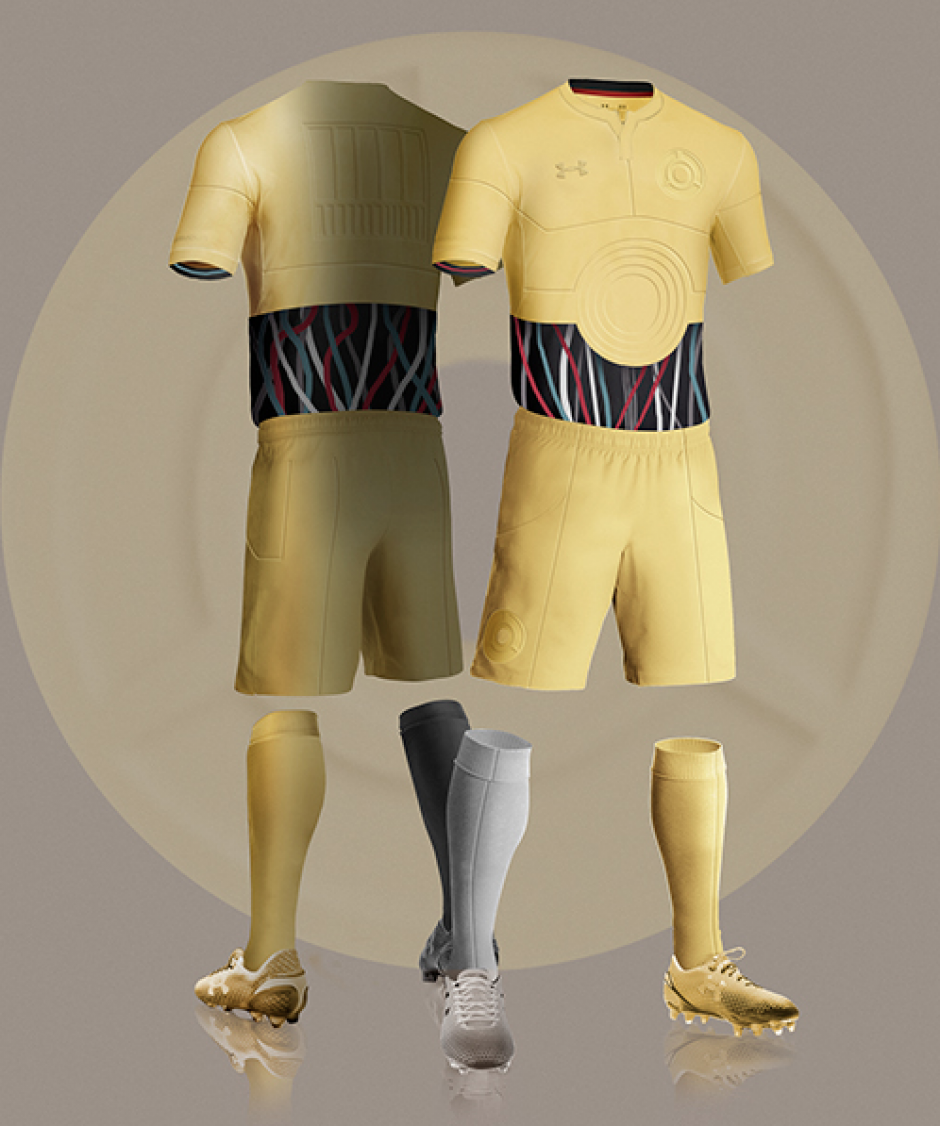 As&iacute; lucir&iacute;a C3PO si jugara al f&uacute;tbol. (Dise&ntilde;o: Nerea Palacios)&nbsp;