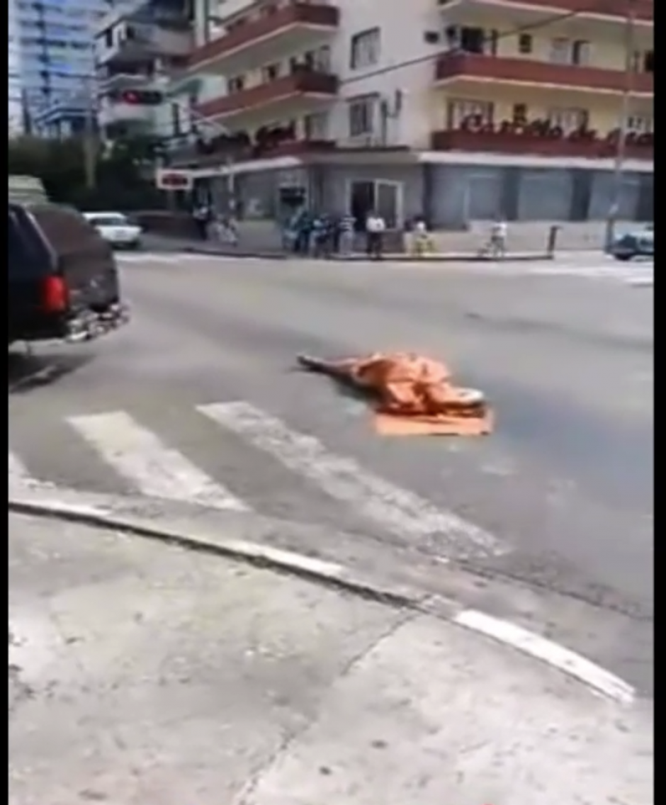 Dejan tirado un cad&aacute;ver en plena v&iacute;a p&uacute;blica. (Foto: YouTube/La Zona Wifi Cubana)