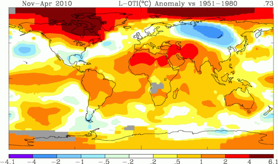 Según la animación creada por dos científicos, el aumento de temperatura mundial crecerá de forma alarmante. (Foto: cambioclimatico.com)