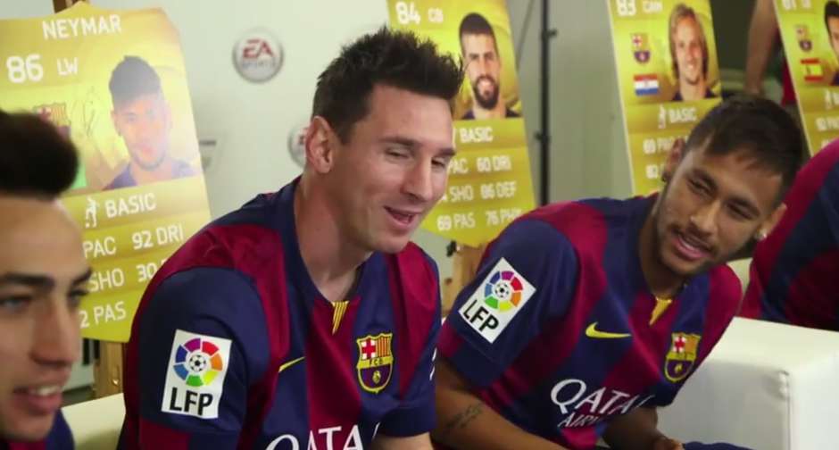 Messi y Neymar hicieron dupla ante la pantalla tambi&eacute;n.&nbsp;