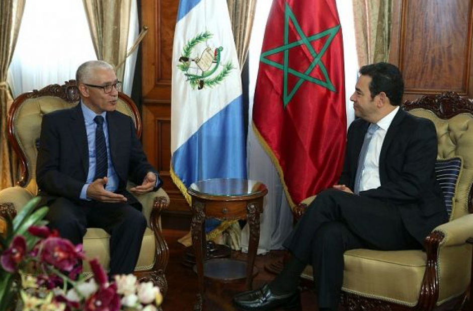 El presidente del legislativo marroqu&iacute; visit&oacute; al presidente Jimmy Morales. (Foto: AGN)