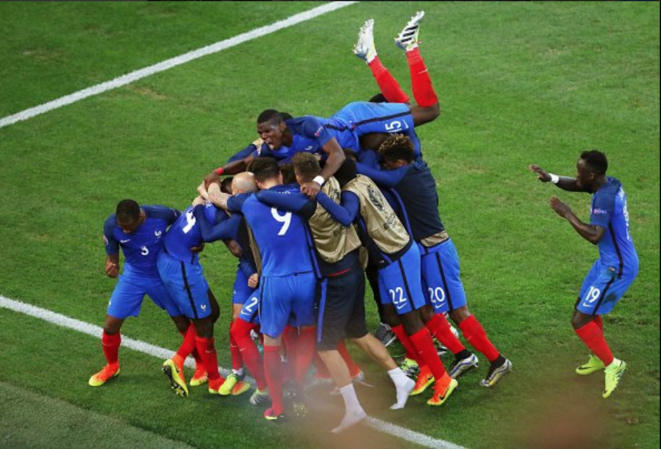 Francia celebr&oacute; su segundo triunfo en la Eurocopa 2016, esta vez ante Albania. (Foto: AFP)