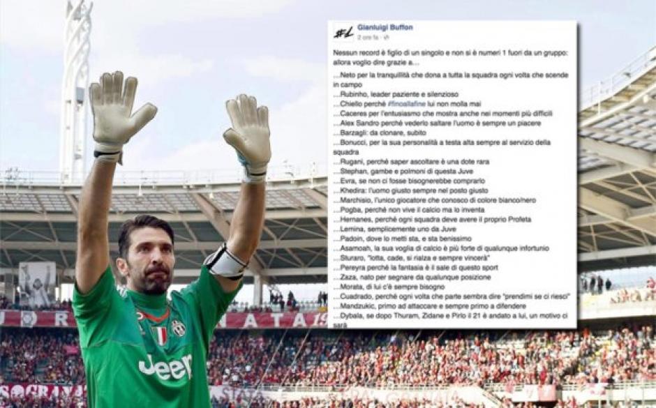 El portero italiano, Gianluigi Buffon, le ha dedicado un emotivo poema a la porter&iacute;a. (Foto: Europress)
