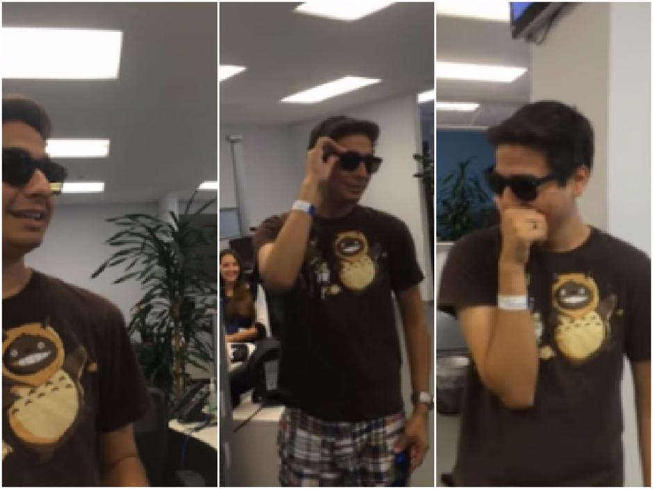 El joven no logra contener la emoci&oacute;n al lograr distinguir varios colores por primera vez.&nbsp;