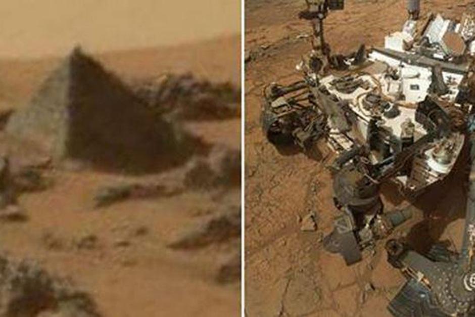 El robot Curiosity encontr&oacute; una "pir&aacute;mide" en Marte. (Foto: actualidad.rt.es)