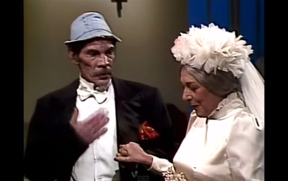 &iexcl;Si ocurri&oacute;! en un cap&iacute;tulo creado en 1981, Do&ntilde;a Cleotilde, mejor conocida como "La Bruja del 71" y DOn Ram&oacute;n si se casaron... en la imaginaci&oacute;n del chavo. (Foto: Youtube)&nbsp;