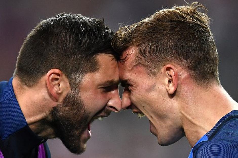 El festejo de Griezmann tras marcar doblete sobre Alemania. (Foto: EFE)