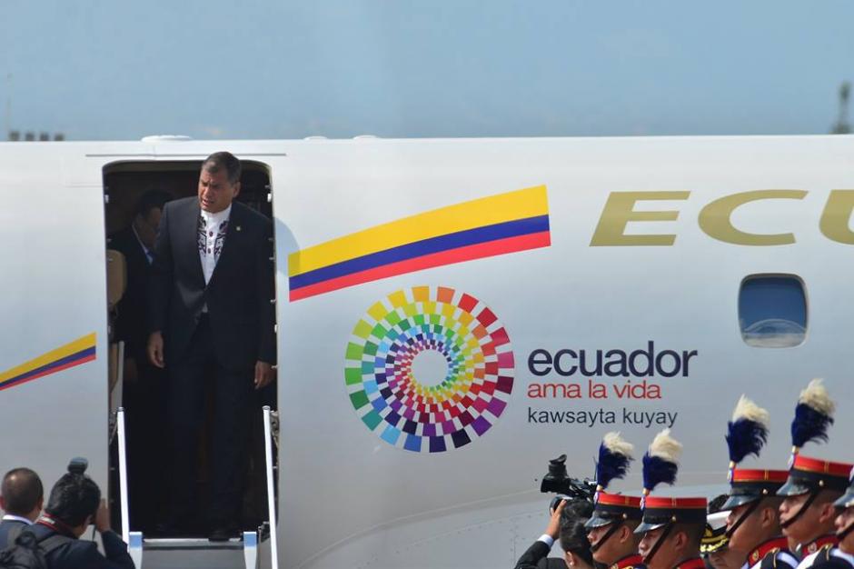 El presidente de Ecuador, Rafael Correa lleg&oacute; a Guatemala para el cambio de mando presidencial. &nbsp;(Foto: &nbsp;Jes&uacute;s Alfonso/Soy502)&nbsp;