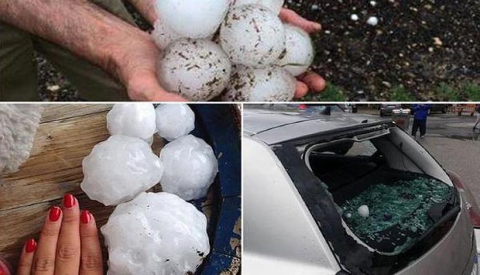 Granizo del tama&ntilde;o de pelotas de b&eacute;isbol sacudi&oacute; N&aacute;poles. 